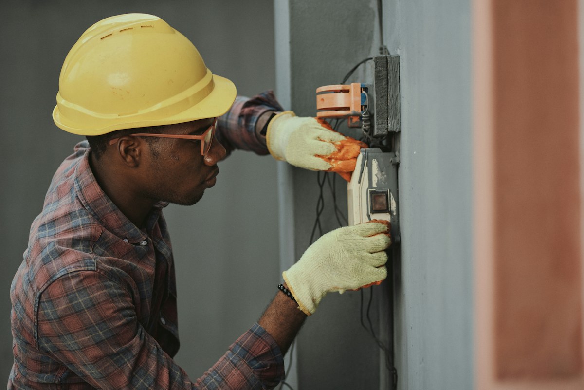 Electrician at work, representing local trades and service businesses